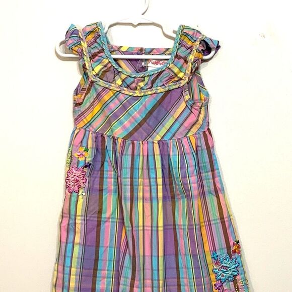 Flapdoodles | Multicolored Girls Striped Summer Sleeveless Casual Tank Dress - Picture 3 of 11